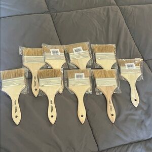 Professional Artist Paint Brush Set - Natural Wood